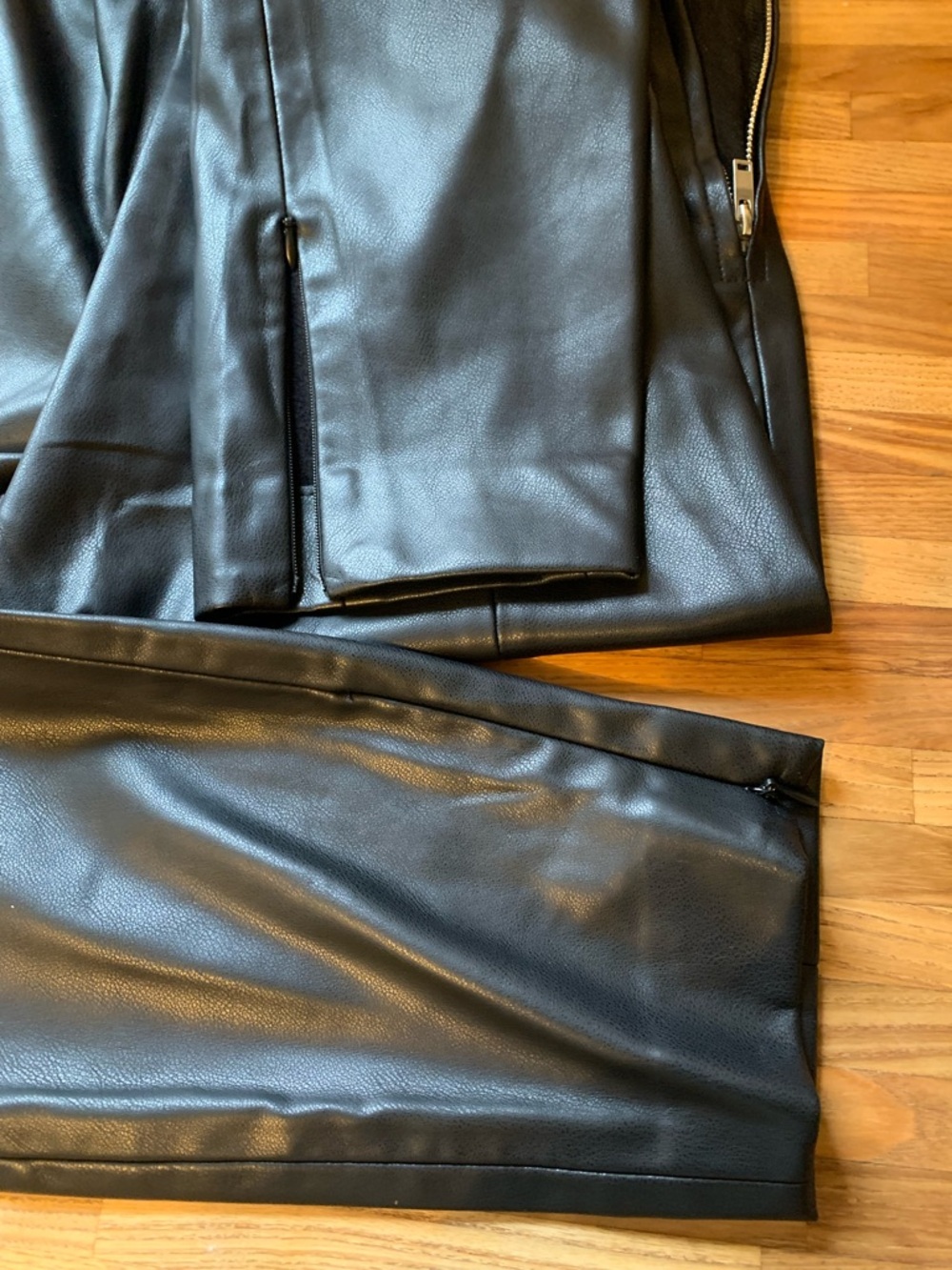 Mango Black Faux Leather Skinny Pants